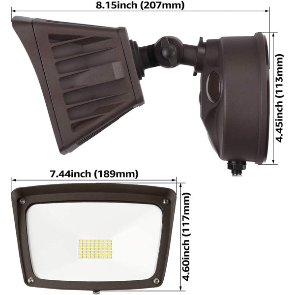 LEONLITE 1 Head LED Hardwired Dusk to Dawn Outdoor Security Flood